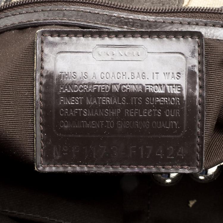 Pre Owned Coach Beige/Brown Canvas Shoulder Bag