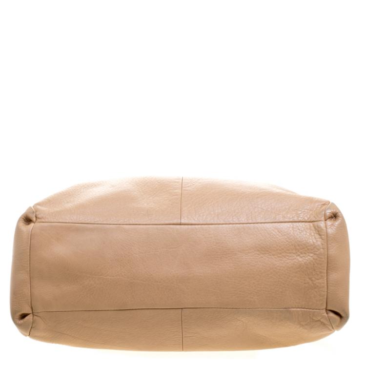 Pre Owned Coach Beige Leather Edie Shoulder Bag