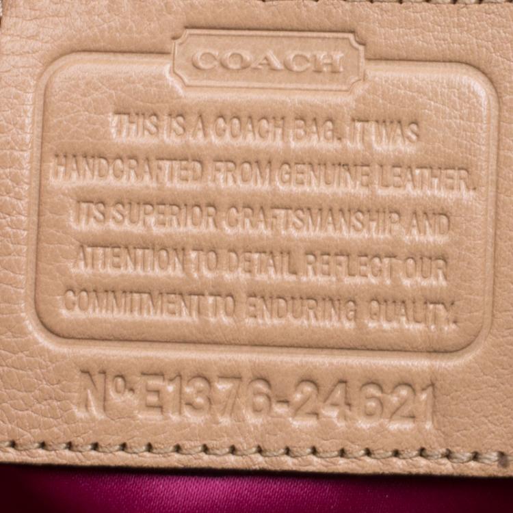 Pre Owned Coach Beige Leather Edie Shoulder Bag
