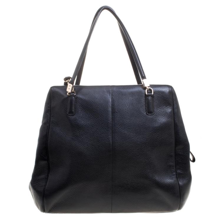 Pre Owned Coach Black Leather Shoulder Bag