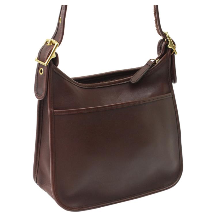 Pre Owned Coach Bordeaux Leather Classic Legacy Zip Shoulder Bag
