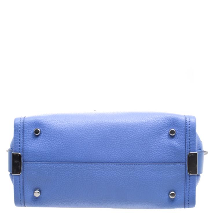 Pre Owned Coach Corn Flower Blue Leather Swagger 27 Tote