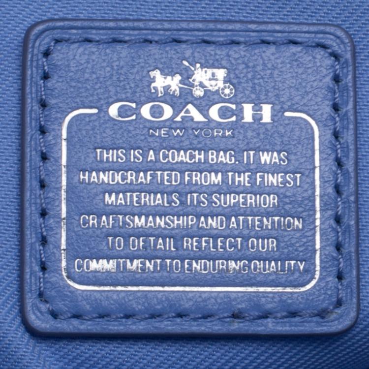 Pre Owned Coach Corn Flower Blue Leather Swagger 27 Tote