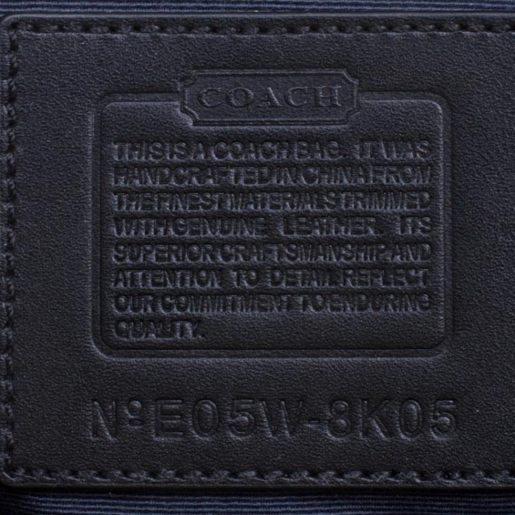 Pre Owned Coach Black Canvas and Leather Boston Bag