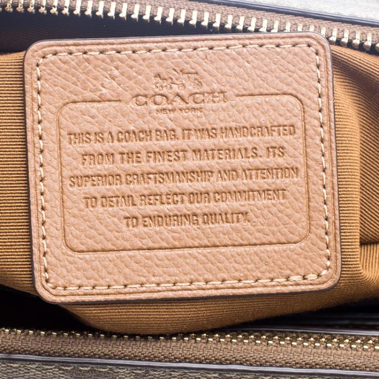 Pre Owned Coach Beige/Brown Coated Canvas and Leather Sig Christie Cryll Satchel