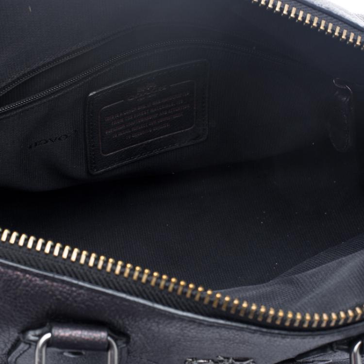 Pre Owned Coach Holographic Leather Rhyder Boston Bag