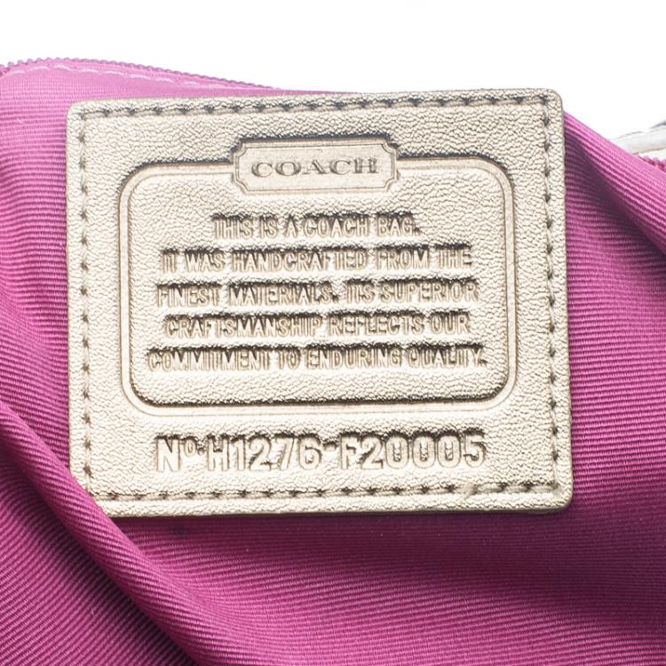 Pre Owned Coach Multicolor Tattersall Coated Canvas Crossbody Bag