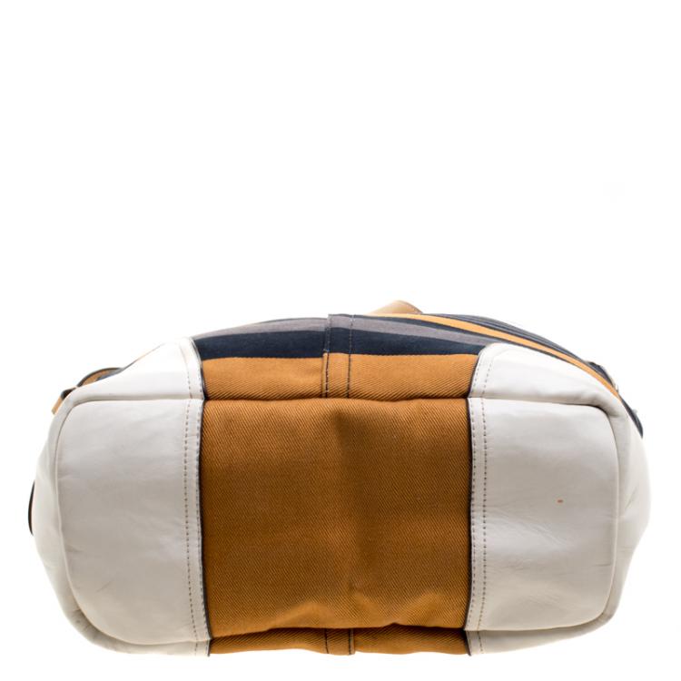 Pre Owned Coach Multicolor Fabric and Leather Tote