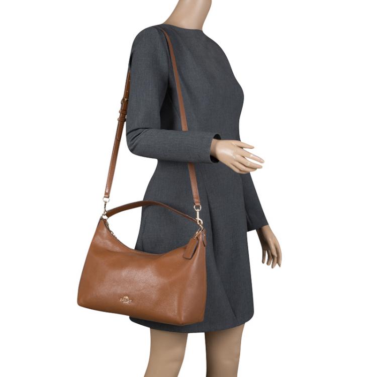 Pre Owned Coach Brown Leather Shoulder Bag