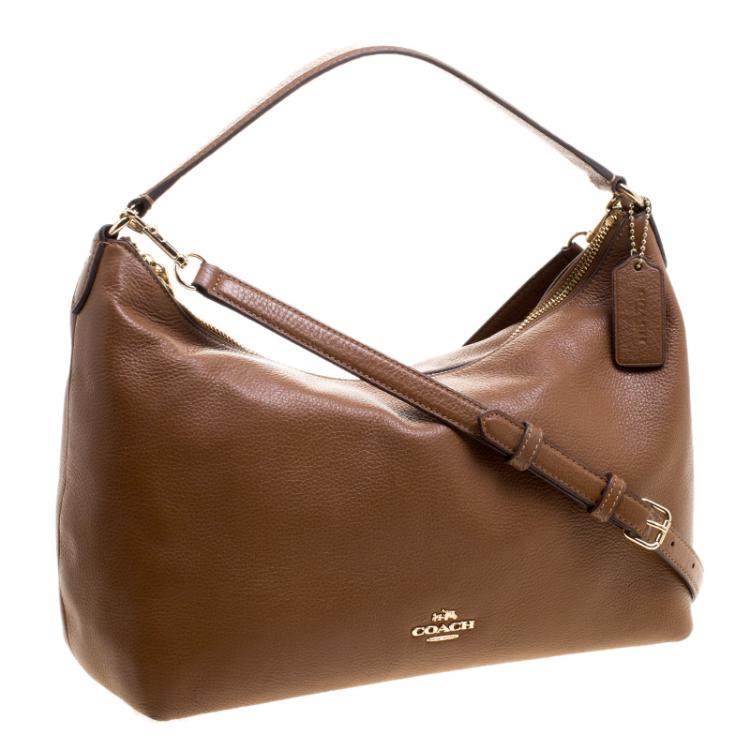 Pre Owned Coach Brown Leather Shoulder Bag