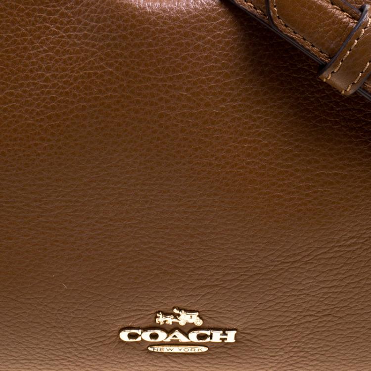 Pre Owned Coach Brown Leather Shoulder Bag
