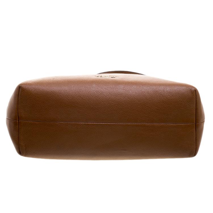 Pre Owned Coach Brown Leather Shoulder Bag
