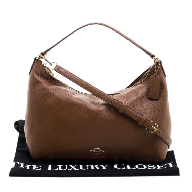 Pre Owned Coach Brown Leather Shoulder Bag