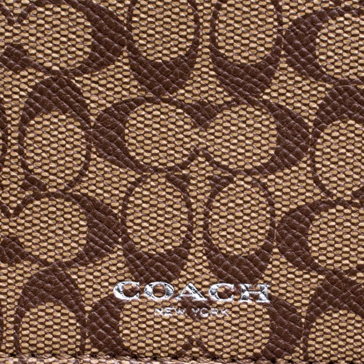 Pre Owned Coach Orange Leather East/West Pop Up Pouch Crossbody Bag