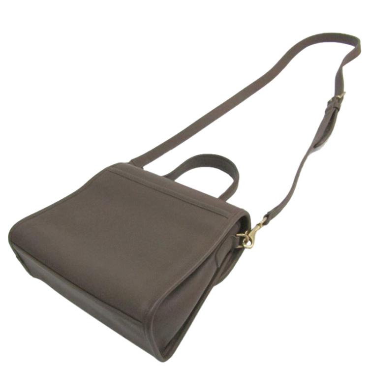 Pre Owned Coach Brown Leather Top Handle Bag