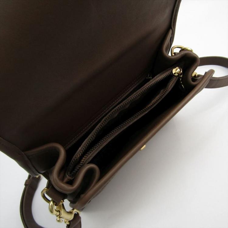 Pre Owned Coach Brown Leather Top Handle Bag