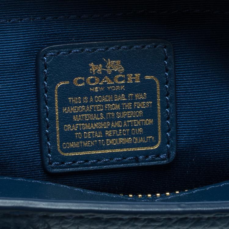 Pre Owned Coach Blue Leather Swagger Tote