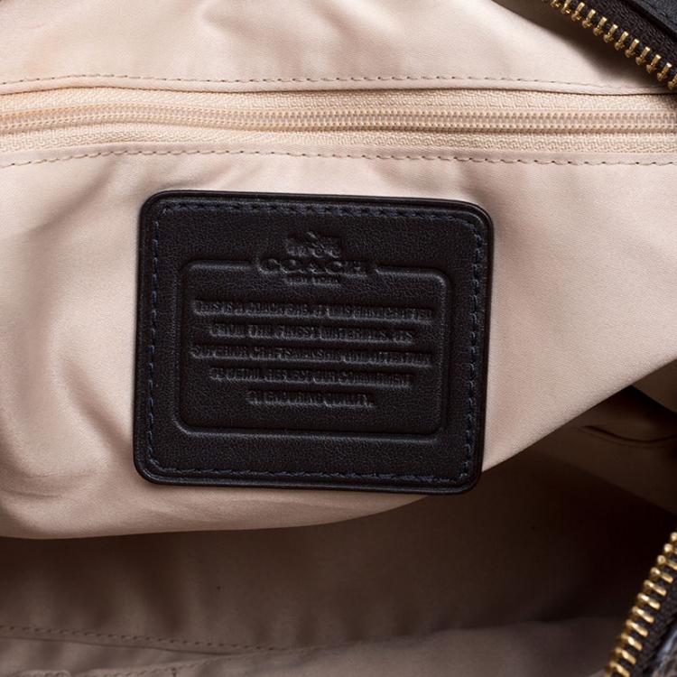 Pre Owned Coach Brown Python Embossed Leather Tote