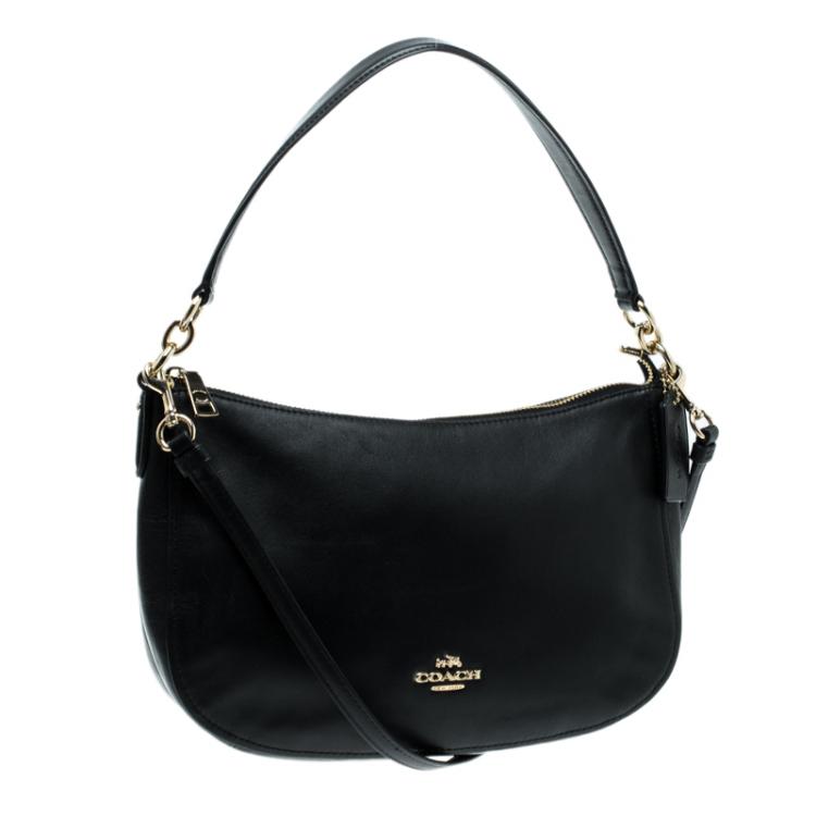Pre Owned Coach Black Leather Chelsea Crossbody Bag