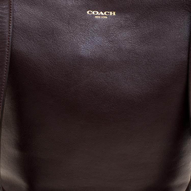 Pre Owned Coach Dark Brown Leather Tassel Crossbody Bag