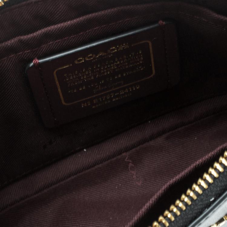 Pre Owned Coach Black and Burgundy Leather Selena Gomez Nolita Limited Edition Clutch 
