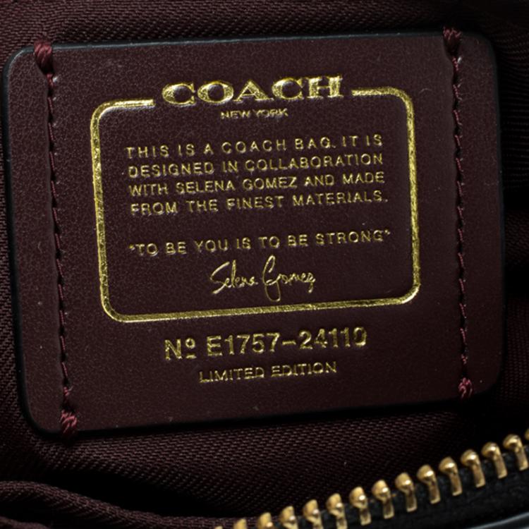 Pre Owned Coach Black and Burgundy Leather Selena Gomez Nolita Limited Edition Clutch 