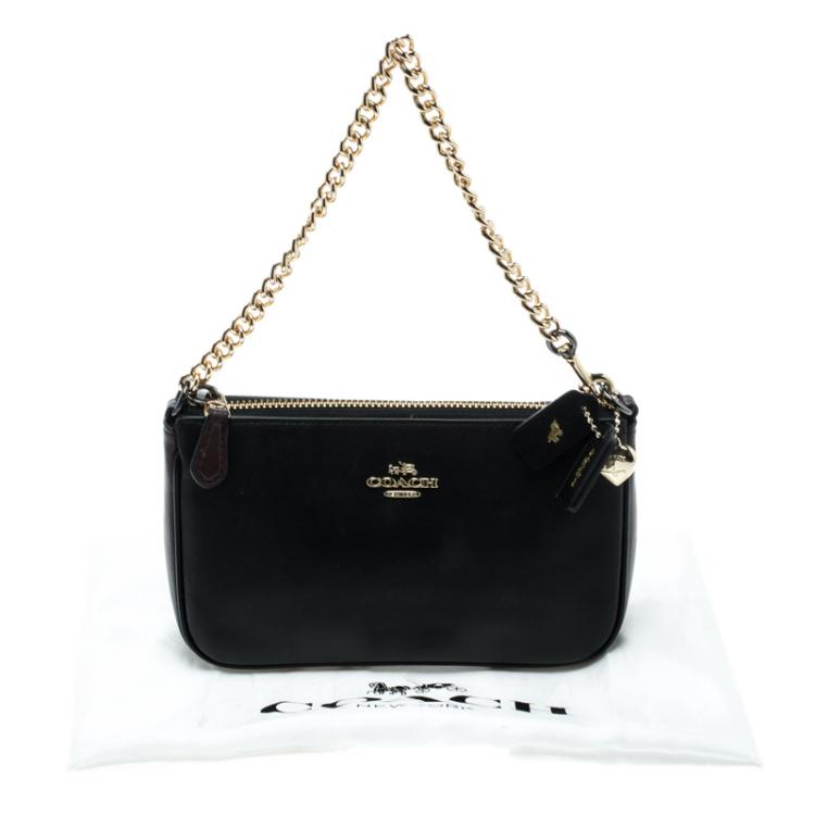 Pre Owned Coach Black and Burgundy Leather Selena Gomez Nolita Limited Edition Clutch 