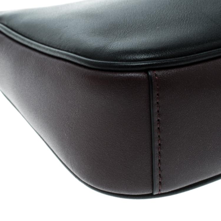 Pre Owned Coach Black and Burgundy Leather Selena Gomez Nolita Limited Edition Clutch 