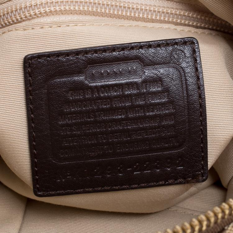 Pre Owned Coach Biege Fabric Courtenay Crossbody Bag