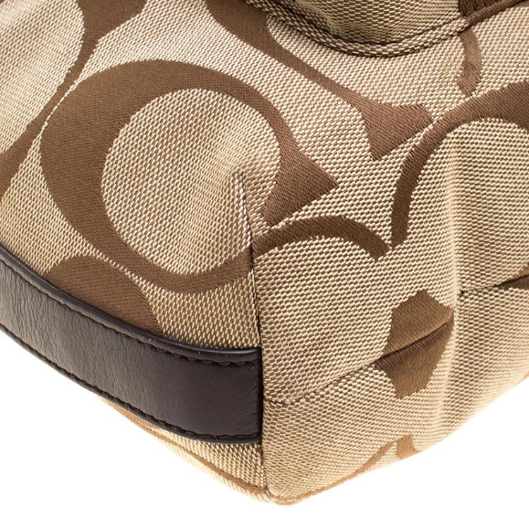 Pre Owned Coach Biege Fabric Courtenay Crossbody Bag