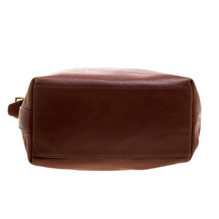 Pre Owned Coach Brown Leather Bucket Bag