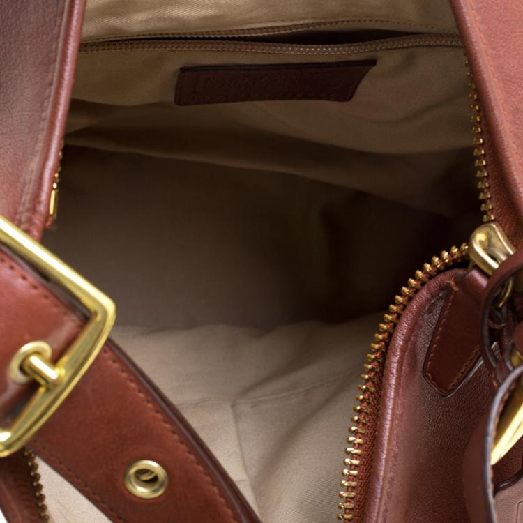 Pre Owned Coach Brown Leather Bucket Bag