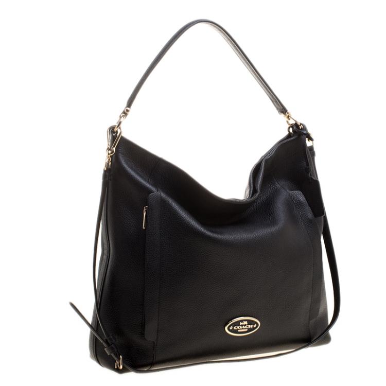 Pre Owned Coach Black Leather Large Scout Hobo