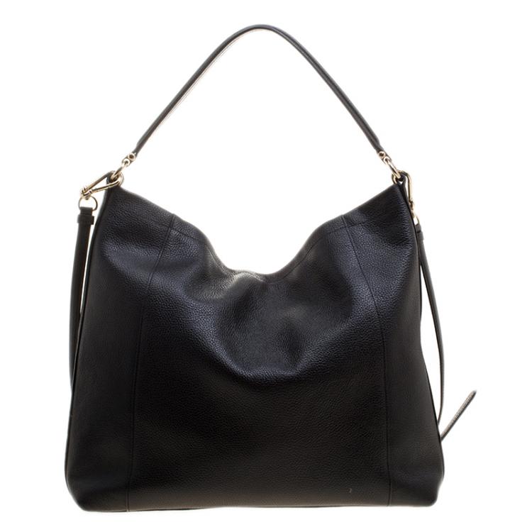 Pre Owned Coach Black Leather Large Scout Hobo
