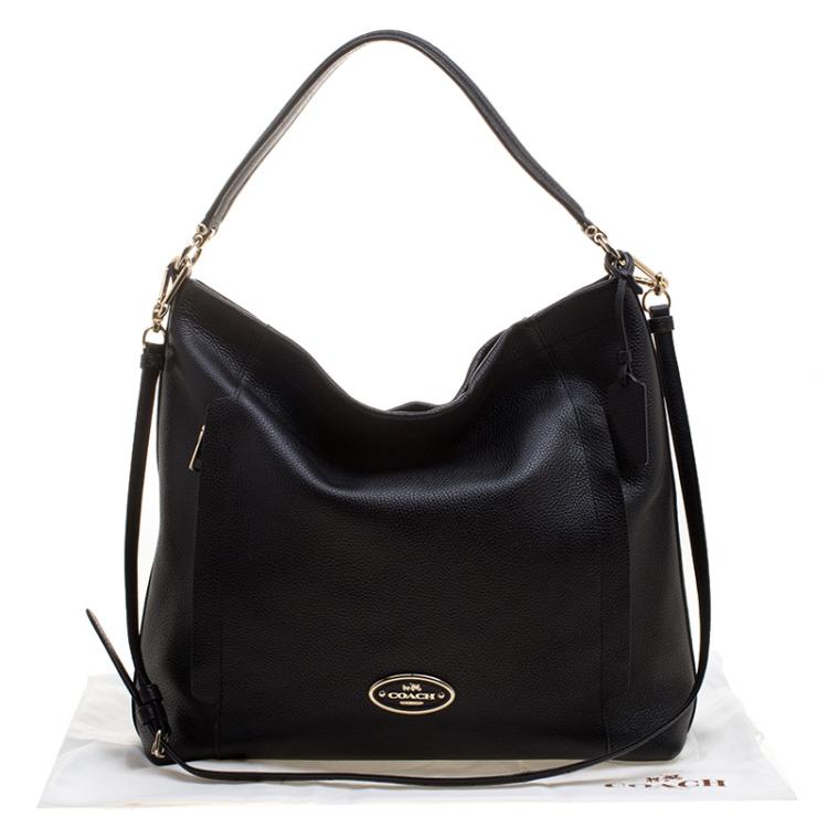 Pre Owned Coach Black Leather Large Scout Hobo
