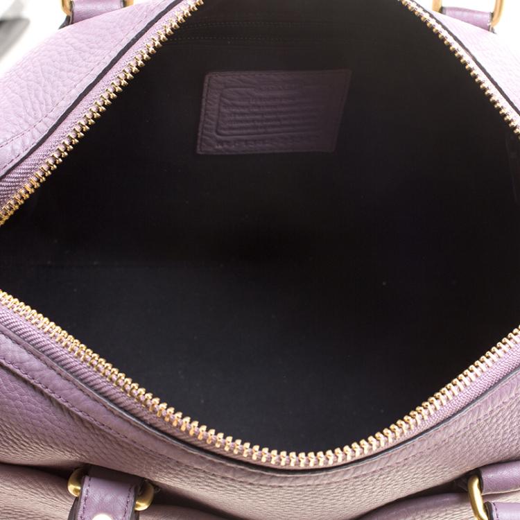 Pre Owned Coach Lilac Leather Boston Bag