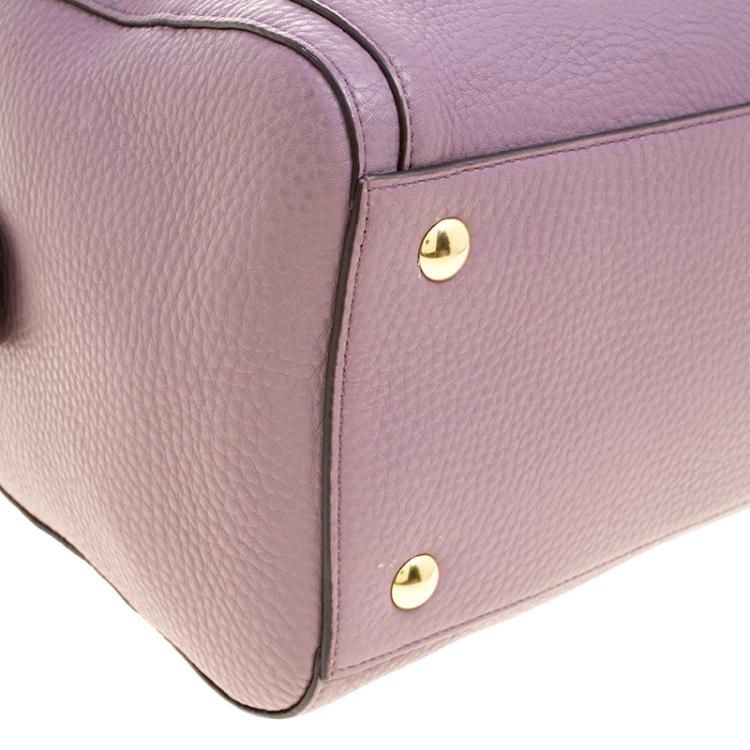 Pre Owned Coach Lilac Leather Boston Bag