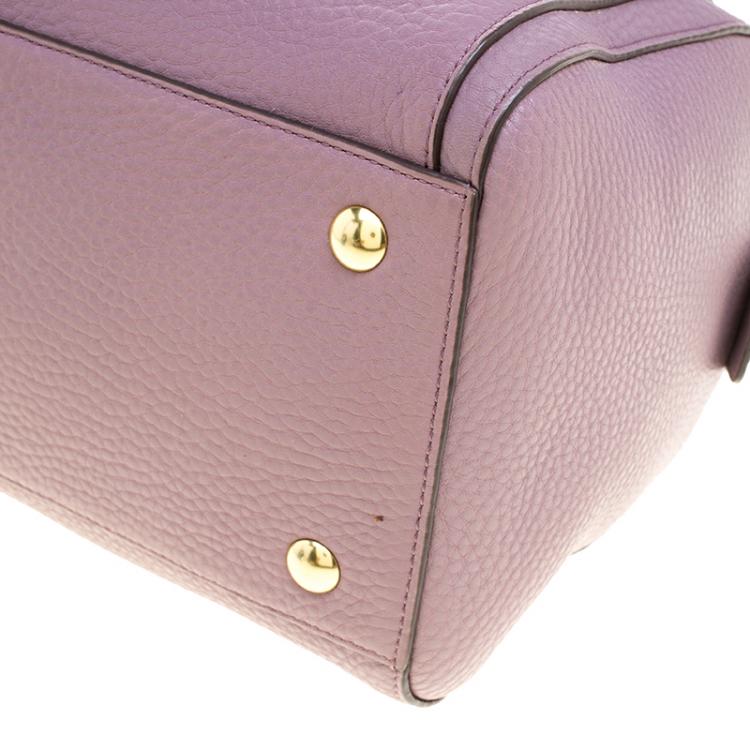 Pre Owned Coach Lilac Leather Boston Bag