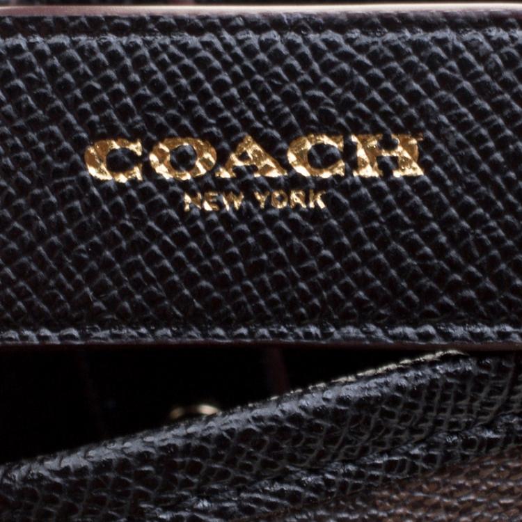 Pre Owned Coach  Brown/Black Coated Canvas Reversible City Tote