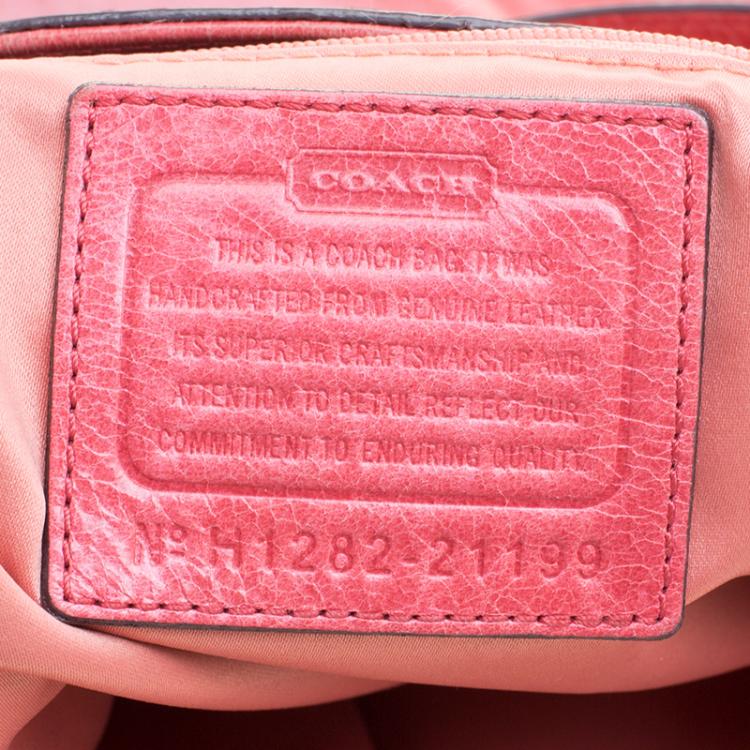 Pre Owned Coach Pink Leather Slim Camellia Shoulder Bag