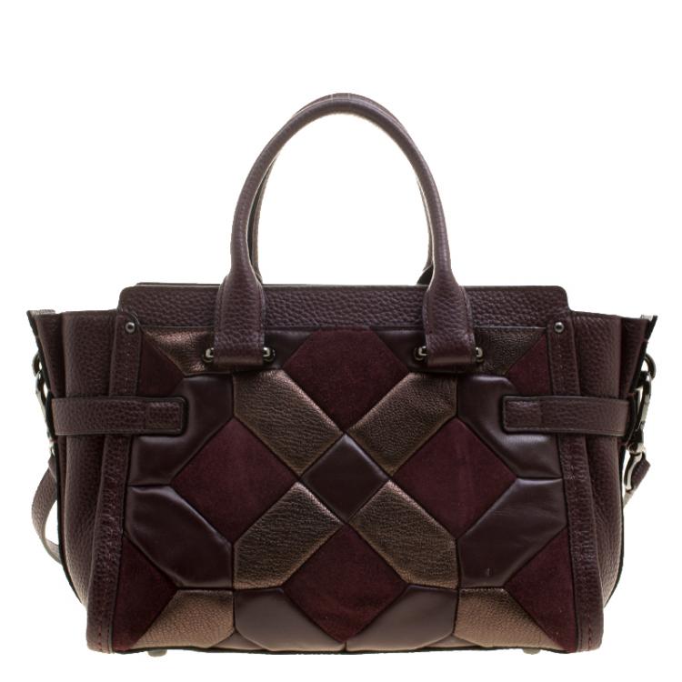 مملوكة مسبقًا Coach Maroon Quilted Leather Swagger Canyon Satchel