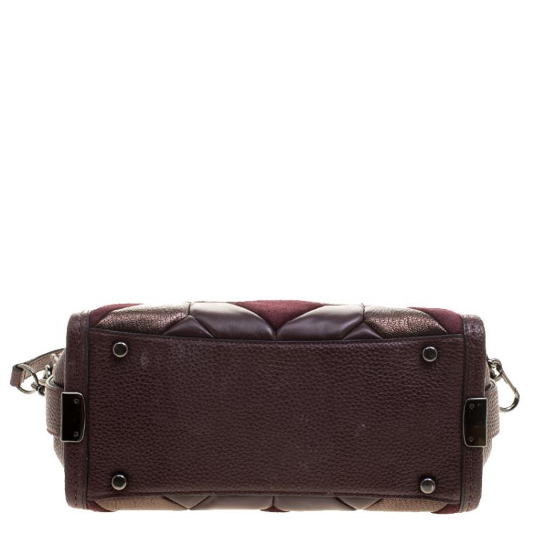 مملوكة مسبقًا Coach Maroon Quilted Leather Swagger Canyon Satchel