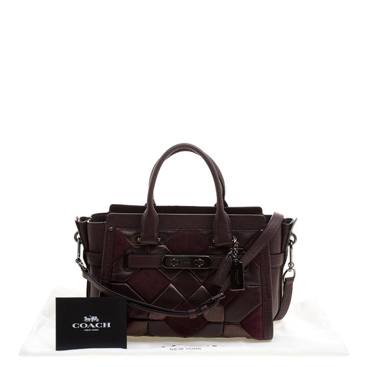 مملوكة مسبقًا Coach Maroon Quilted Leather Swagger Canyon Satchel