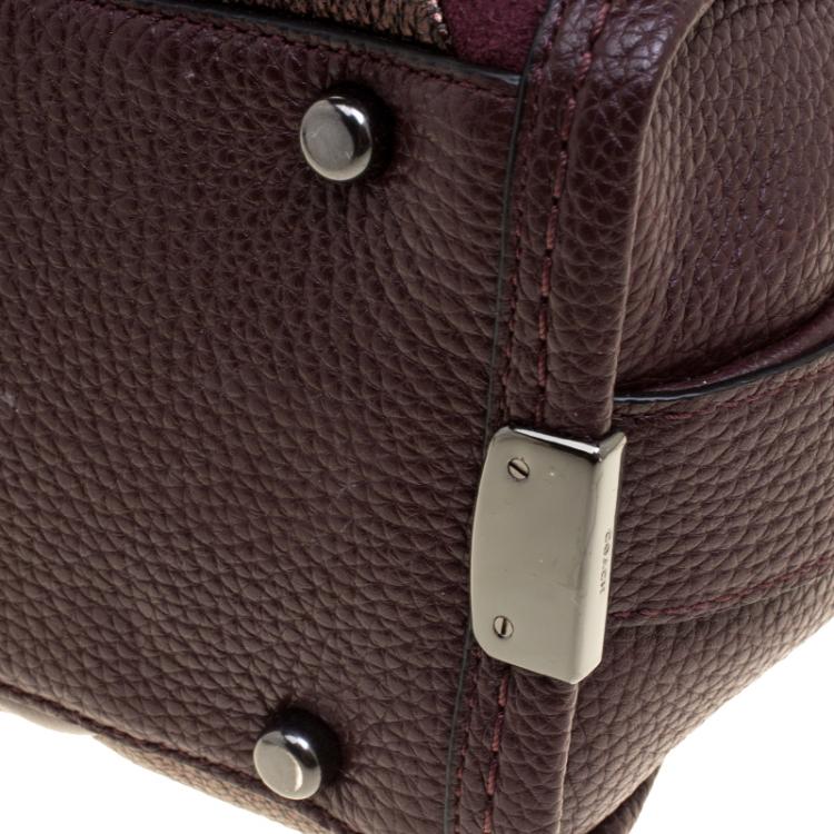 مملوكة مسبقًا Coach Maroon Quilted Leather Swagger Canyon Satchel