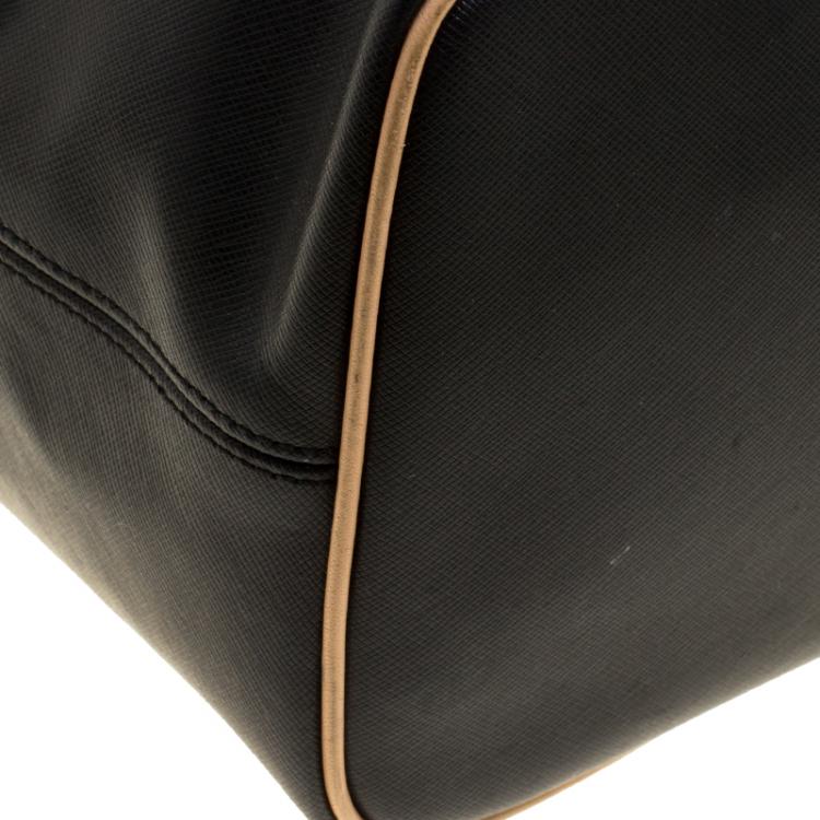Pre Owned Coach Black Coated Canvas and Leather Metro Horse Carriage Shopper Tote