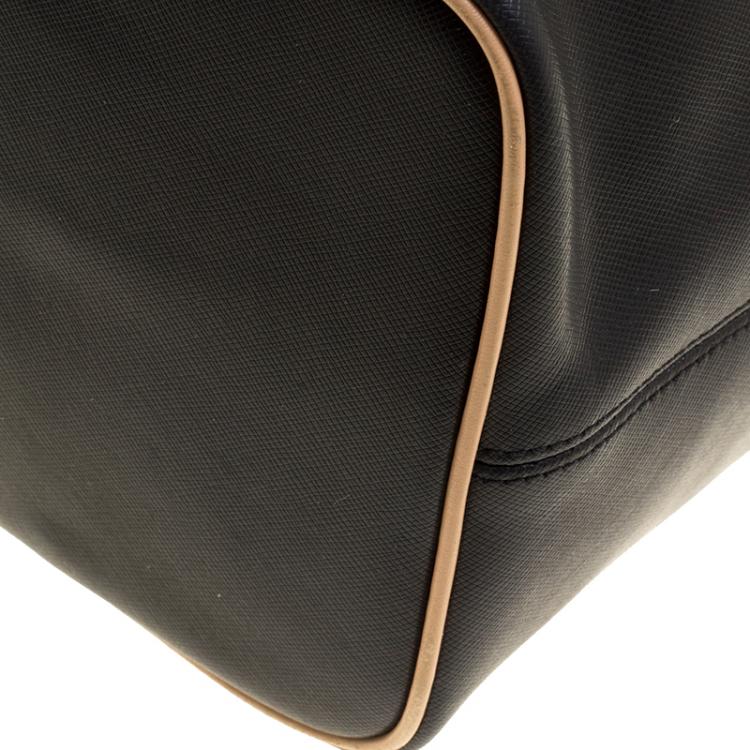 Pre Owned Coach Black Coated Canvas and Leather Metro Horse Carriage Shopper Tote