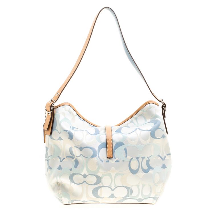 Pre Owned Coach Multicolor Signature Canvas Shoulder Bag