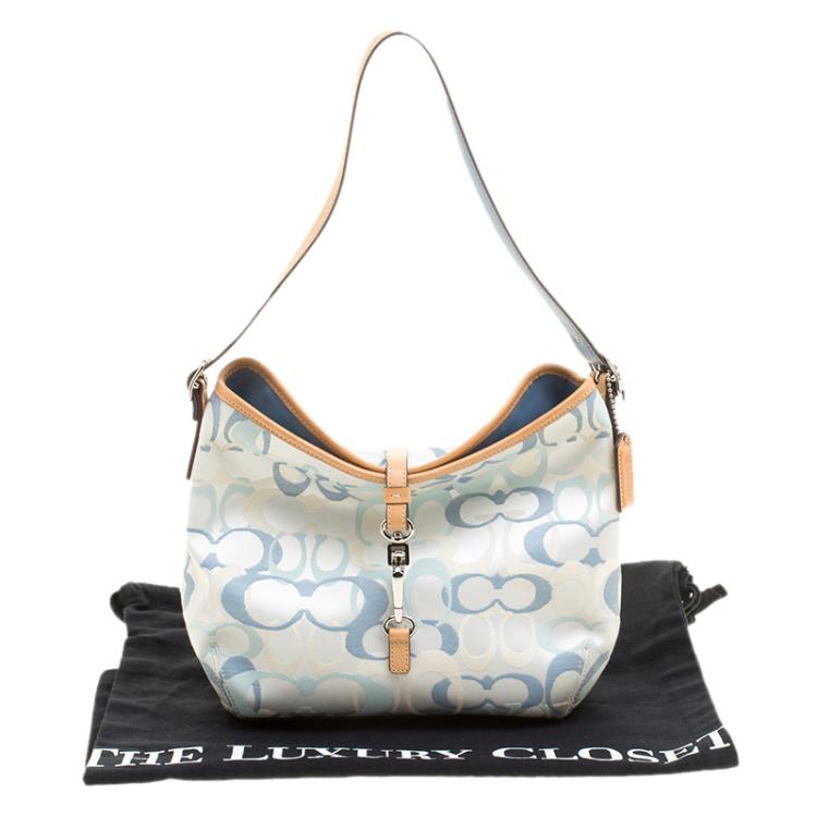 Pre Owned Coach Multicolor Signature Canvas Shoulder Bag