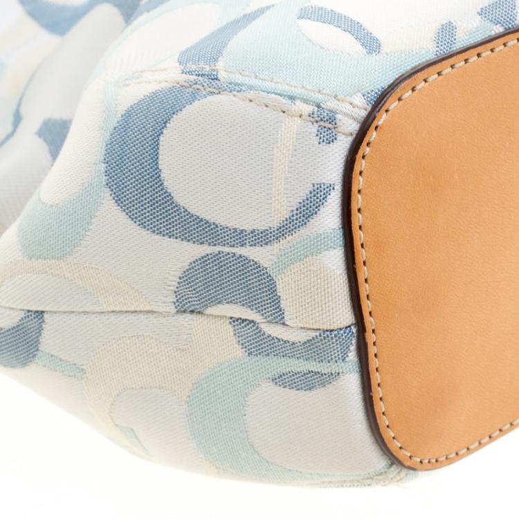 Pre Owned Coach Multicolor Signature Canvas Shoulder Bag