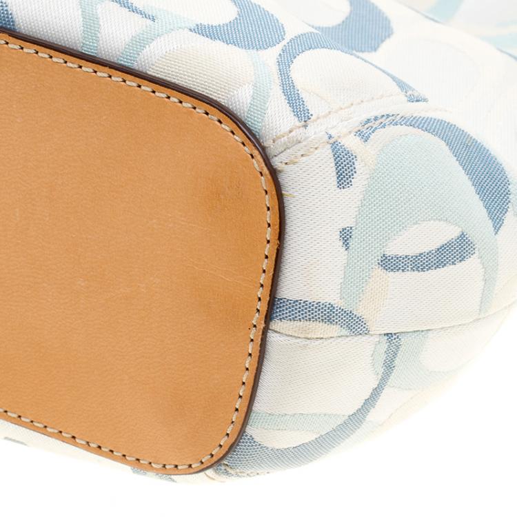 Pre Owned Coach Multicolor Signature Canvas Shoulder Bag